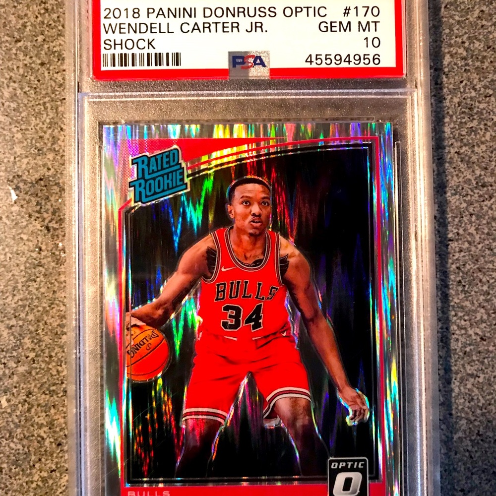 2018 Donruss Optic Rated Rookies Shock Prizm Wendell Carter Jr PSA 10 Rookie RC